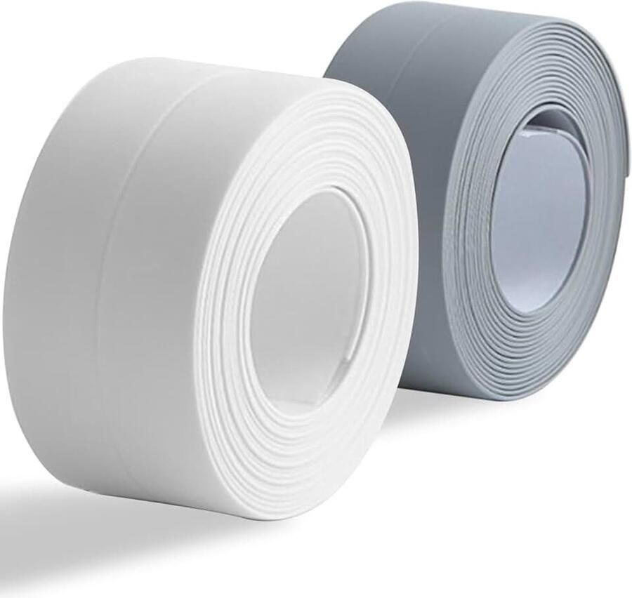 2 Stukszelfklevende Zachte Plint Waterdichte Afdichtingstape Bad Sealant Strip Caulk Tape Waterdichte Zelfklevende Pvc Zelfklevende Afdichtstrip Voor Gebruik Op Toiletten Gootstenen(wit grijs)