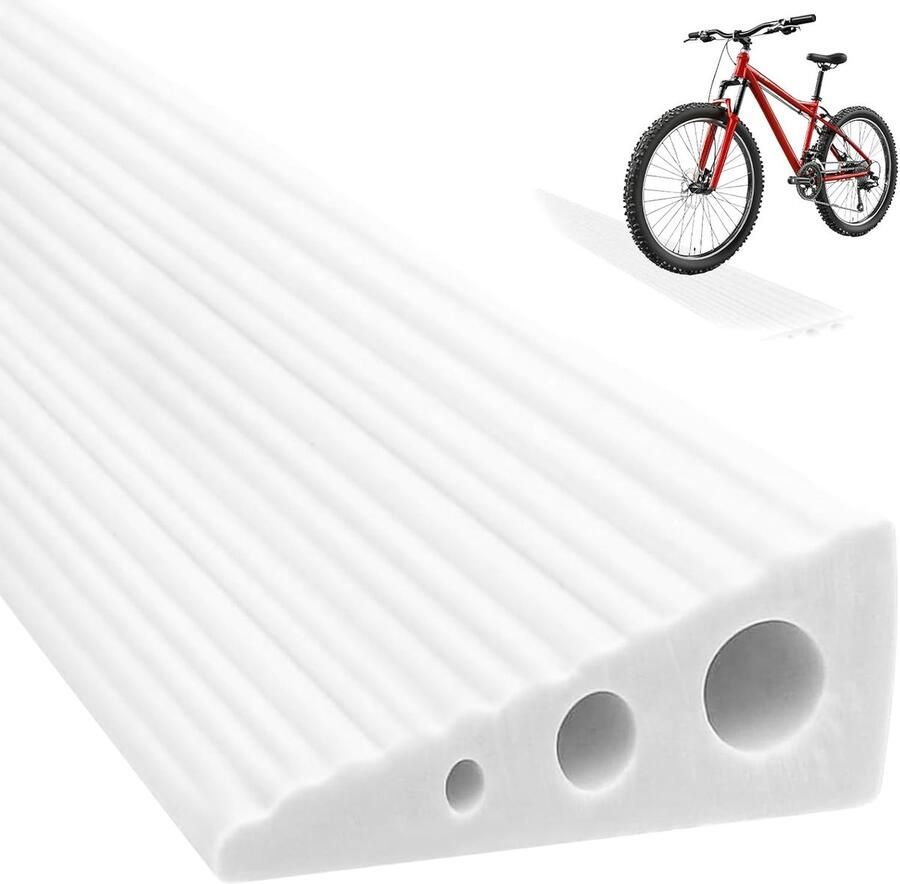 2 x 6 x oprijplaat van pvc voor robotmaaier rolstoel kinderwagen rollator en e-scooter (wit)
