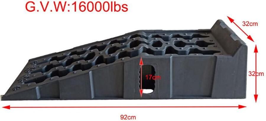 2 x kunststof oprijplaat zware belasting oprijplaat autohelling kunststof helling max. 7250 kg per paar motorrijhelling oprit platform hefbrug 92 x - Foto 2