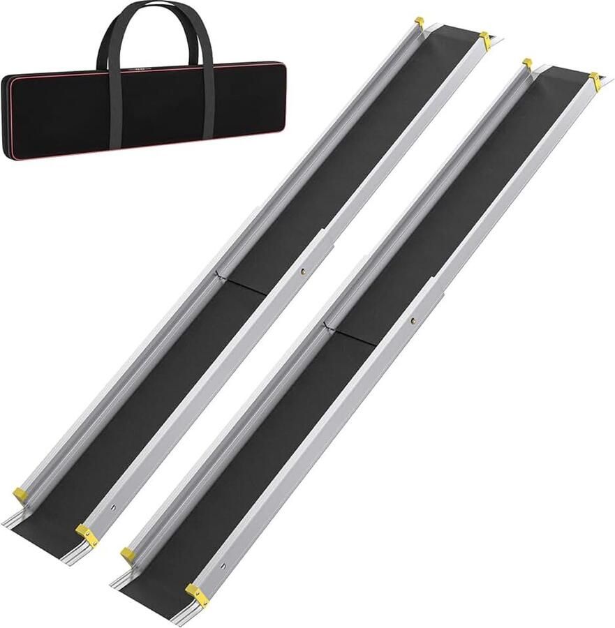 2 x rolstoelhelling telescopisch 91- aluminium helling rolstoel draagvermogen 300 kg telescopische helling oprijplaat laadhelling verstelbaar draagbaar voor rolstoelen en