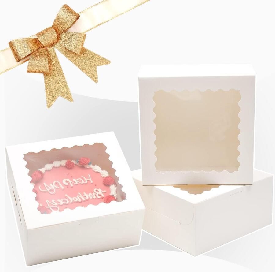 20 3 x 20 3 x taartdoos 5 sets witte taartdozen met venster en 5 sets witte taartronde planken taartdoos (8 x 8 x 5 inch)