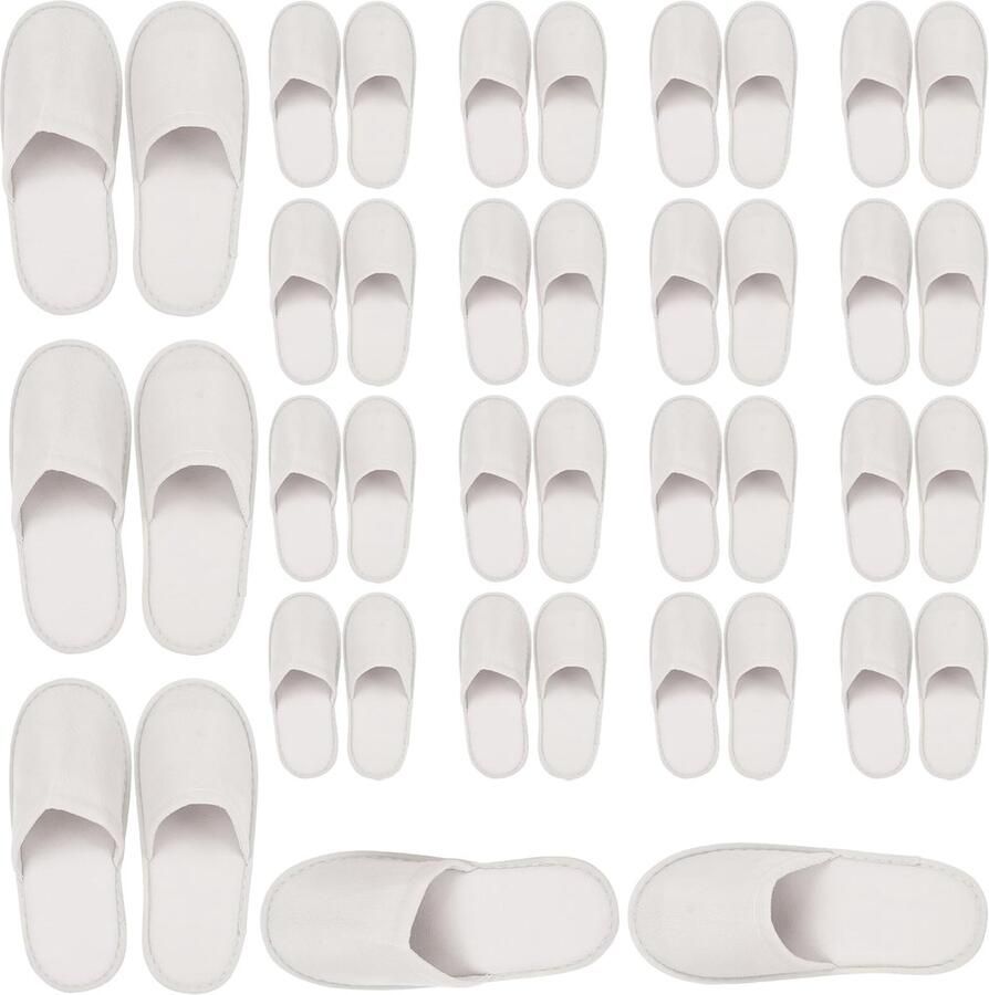 20 paar badstof pantoffels hotelpantoffels witte gastenpantoffels set van 4 mm gesloten pantoffels wegwerppantoffels badpantoffels unisex voor hotel salon spa en wit