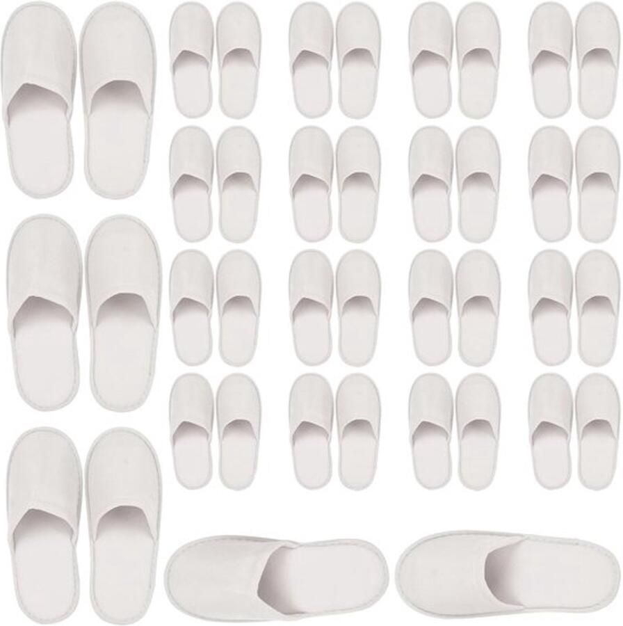 20 paar badstof pantoffels hotelpantoffels witte gastenpantoffels set van 4 mm gesloten pantoffels wegwerppantoffels badpantoffels unisex voor hotel salon spa en wit