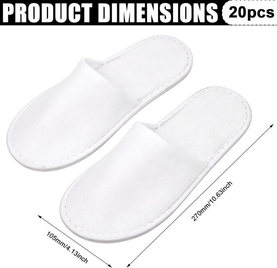 20 paar hotelpantoffels: antislip badstof pantoffels van koraalfleece voor hotel reizen thuis gast universele