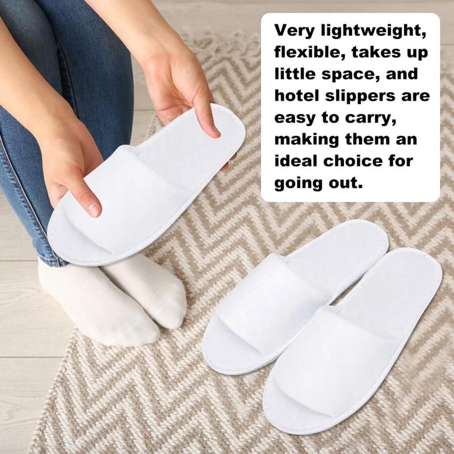 20 paar hotelslippers badstof slippers gastenslippers voor en wegwerp hotelpantoffels voor thuis op reis wit 36 43