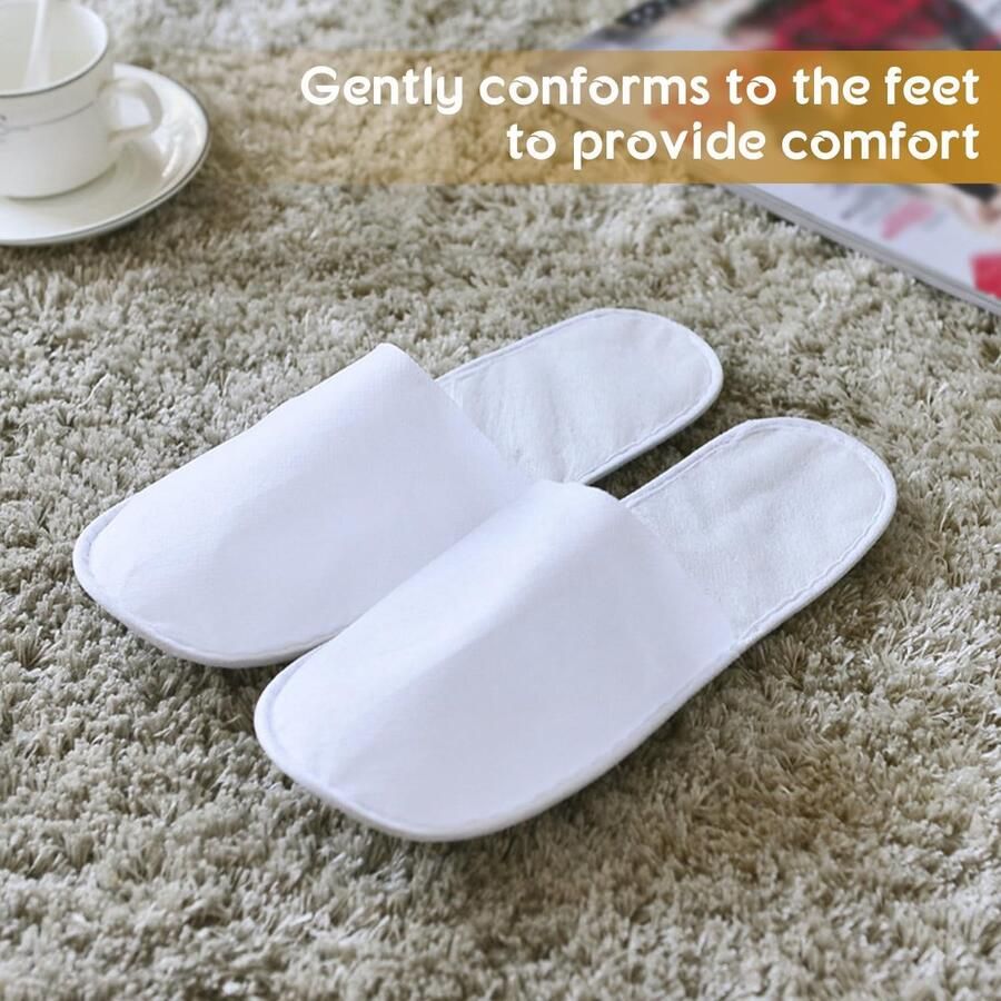 20 paar wegwerp huisslippers voor gasten draagbare bulk spa-slippers unisex gesloten teen zachte hotelslippers voor spa hotel feest reizen schoenloos huis