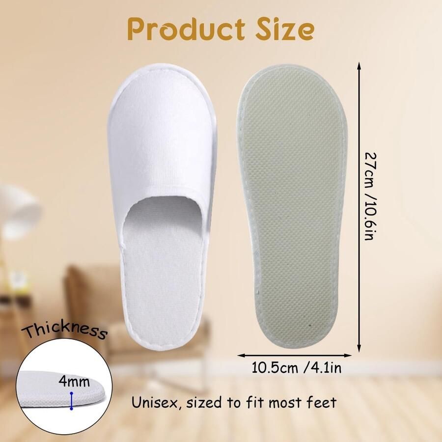 20 Paar Wegwerpslippers voor Gasten Draagbare Spa Slippers voor Hotel Feest en Reizen Comfortabele en Zachte Huisslippers