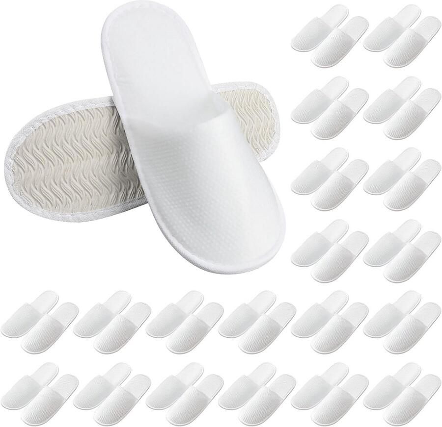 20 Paar Wegwerp Slippers Universele Maat voor Gasten Hotel en Spa