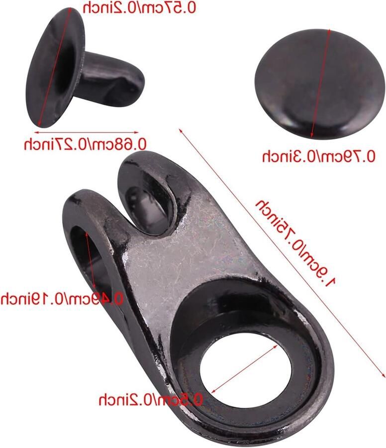 20 Sets Metalen Schoenveter Haken met Bevestigingsclips en Rivets voor Leren Schoenen en Reparatie van Wandelschoenen