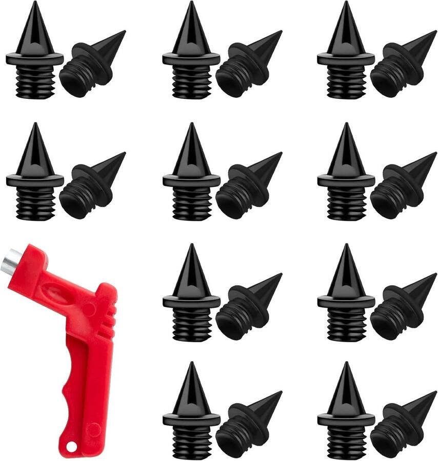 20 Stuks 6.35mm Track Spikes met Vervangende Spike Wrench van RVS voor Schoenen voor Verspringen en Sprinten op Atletiekbaan
