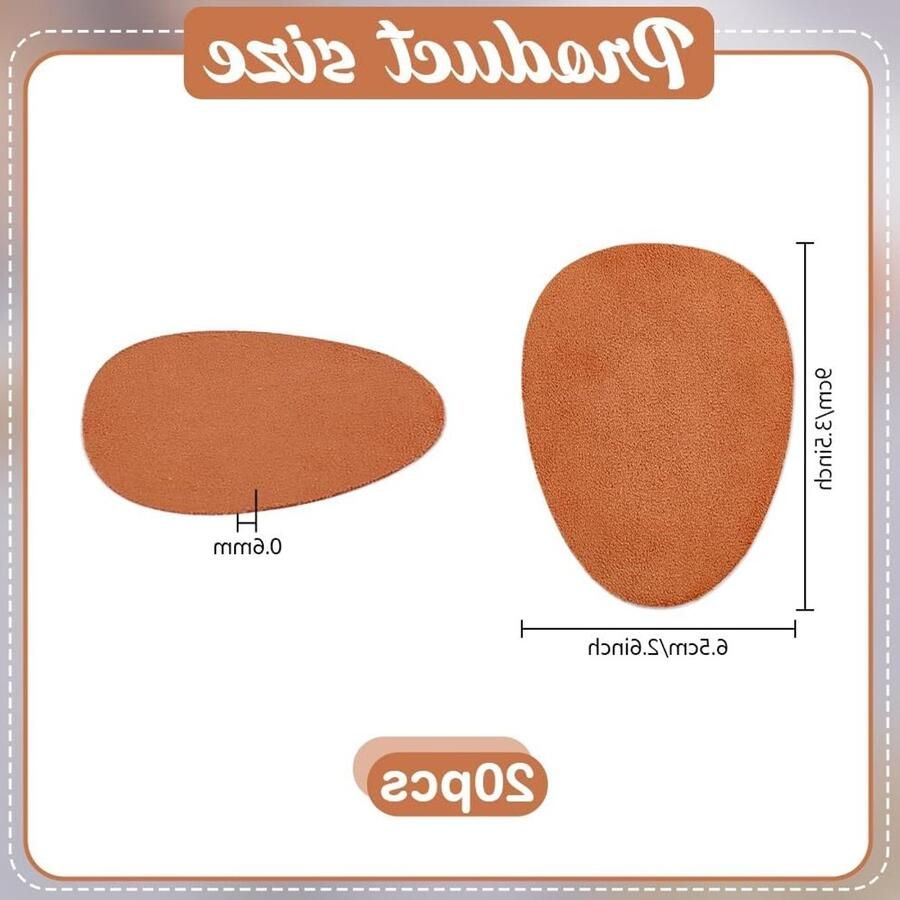 20 Stuks Antislip Schoenzoolbeschermers Zelfklevende Ondersteuning voor Hakken Sneakers en Platte Schoenen 2 5 x 3 5 Inch Faux Suède Pads