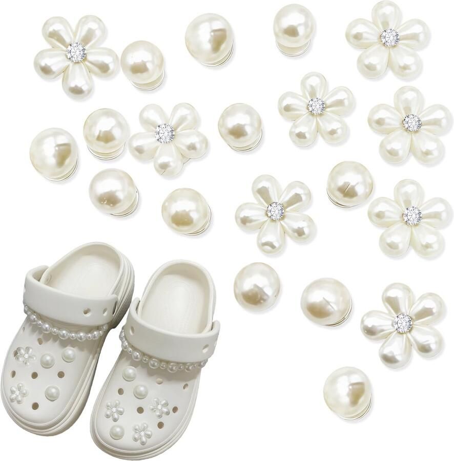 20 stuks bedels kralen voor crocs decoratieve bedels voor damesschoenen strass en bloemen voor het personaliseren van crocs sandalen handtassen creatieve decoratieaccessoires