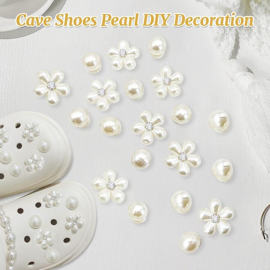 20 stuks bedels kralen voor crocs decoratieve bedels voor damesschoenen strass en bloemen voor het personaliseren van crocs sandalen handtassen creatieve decoratieaccessoires - Foto 2