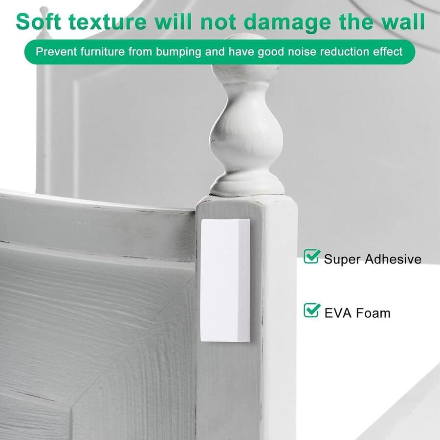 20 stuks EVA-schuim afstandhouders voor muur zelfklevende wandbescherming voor bed deurgreepbescherming bedaccessoires deurstoppers bedstoppers hoofdbordstoppers voor muur (wit)