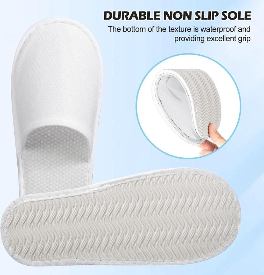 20 stuks hotelslippers gastpantoffelenset 5 mm universele maat pantoffels voor hotel salon spa thuis en