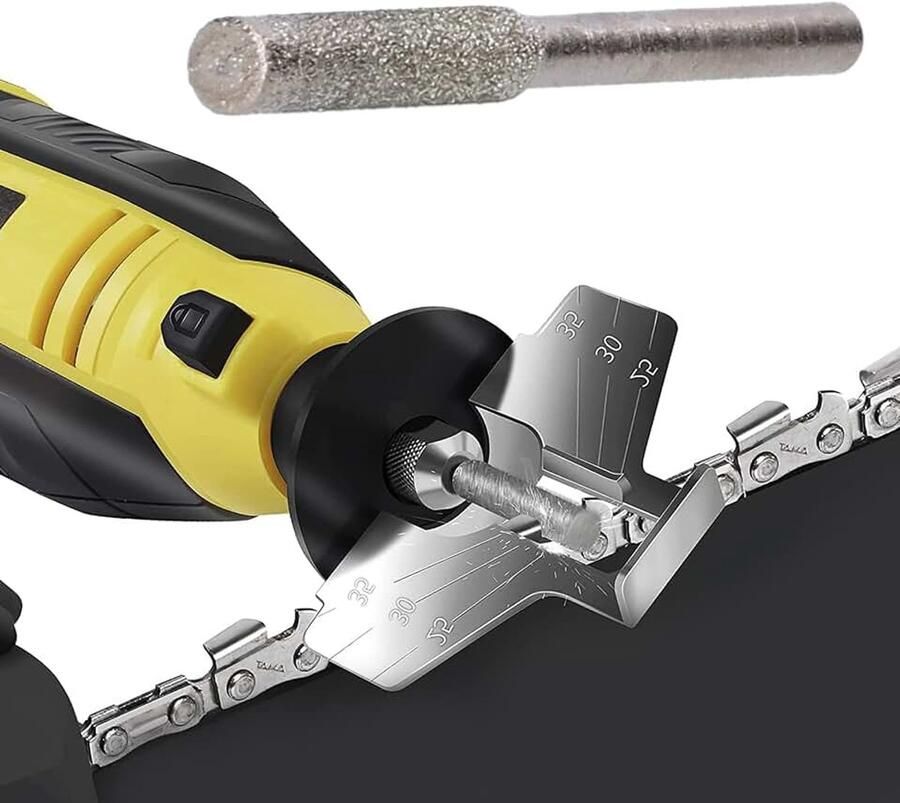 20 Stuks Kettingzaag Slijper Braam Slijpkop Revolve Bestand Slijpgereedschap Set Kit voor Kettingzaag Onderhoud (5 mm)