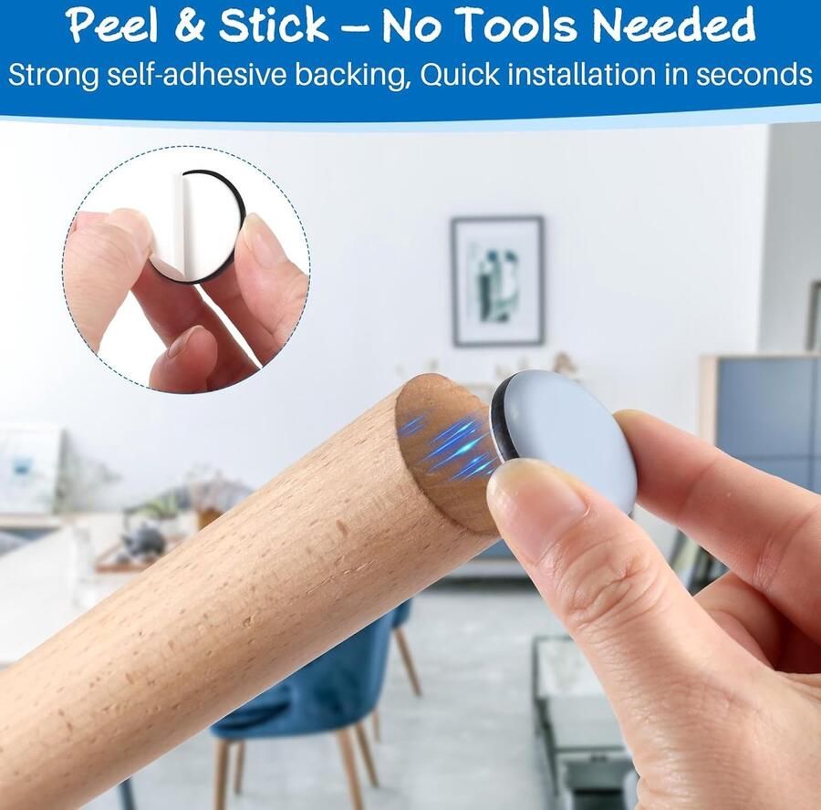 20 stuks meubelglijders 25 mm PTFE teflon zelfklevende meubelglijders zelfklevende glijpads voor tapijtvloeren en harde vloeren (rond)