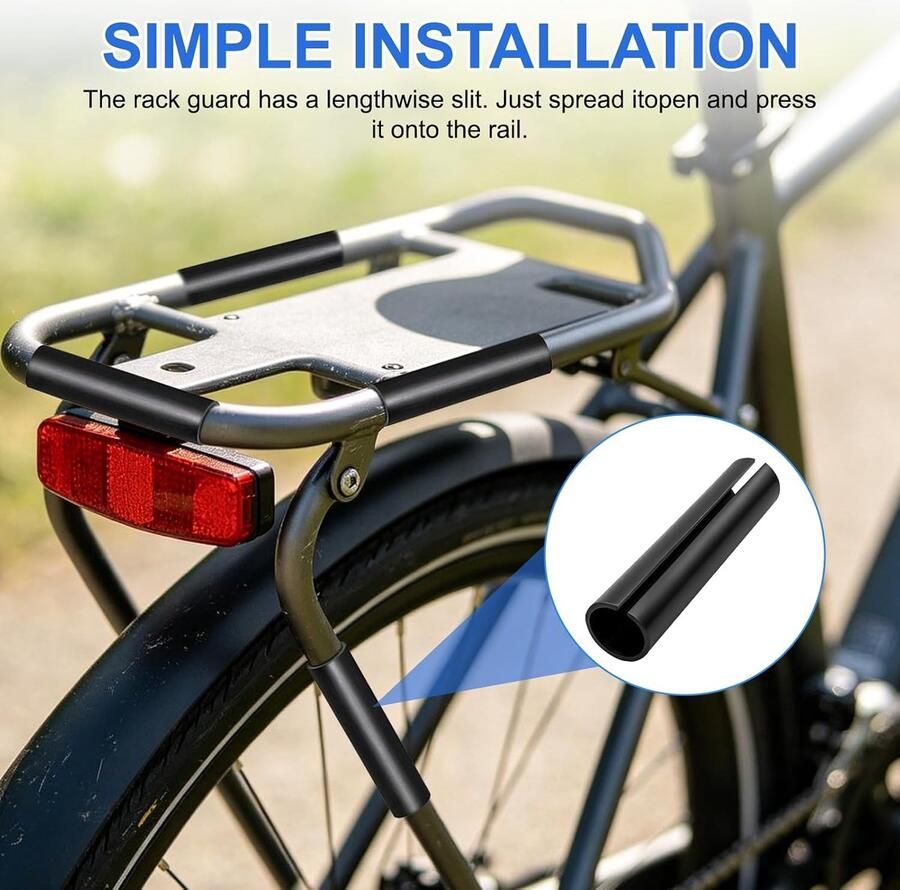 20 stuks slijtvaste set voor fietsbagagedrager fietsframebescherming voor haken van fietstassen Ø 10 12 mm bescherming tegen slijtage op gecoate bagagedrager (zwart)