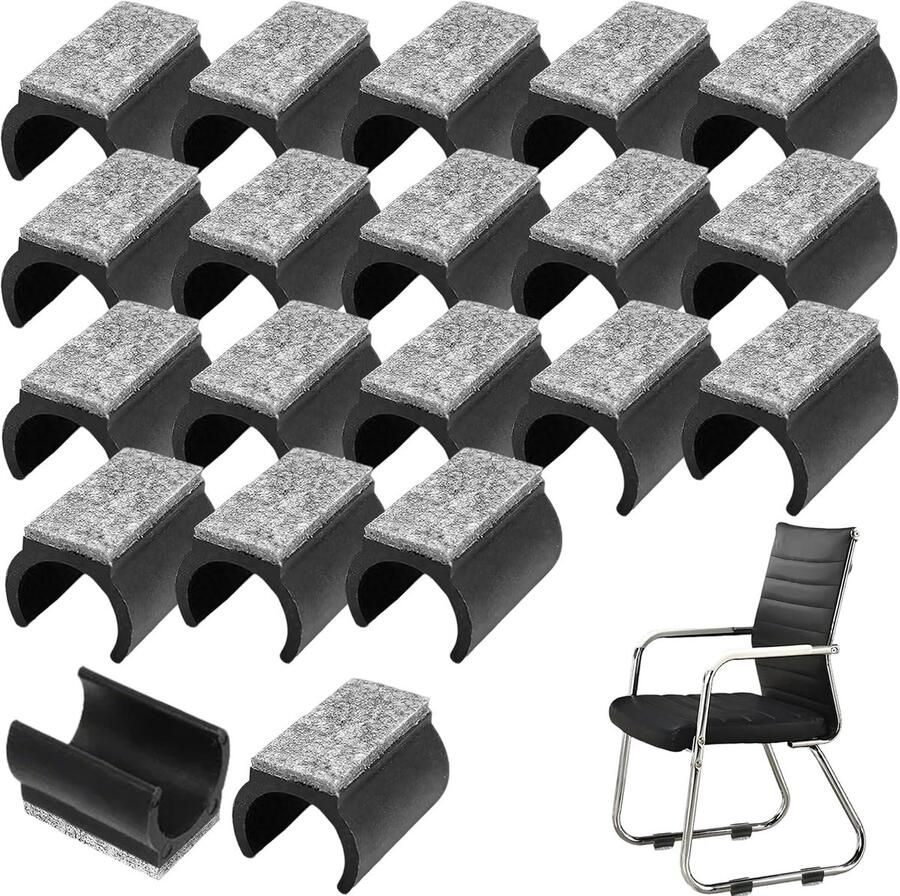 20 stuks stoelglijders vrijdragers U-vormige viltdoppen voor schommelstoelen 25 mm meubelglijders voor cantileverstoelen vloerbeschermers klemglijders voor het beschermen van tegelvloeren houten