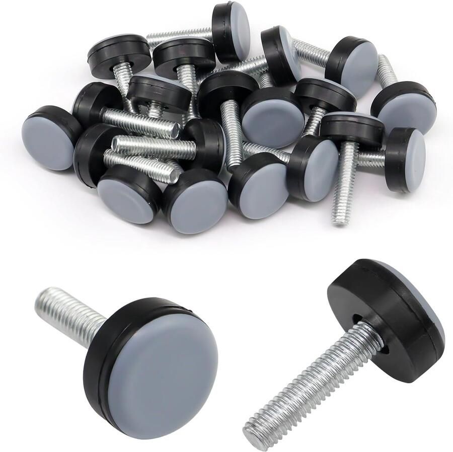 20 stuks teflon glijders 20 mm PTFE stelvoetjes stoelglijders om te schroeven M6 meubelglijders Teflon vloerglijders voor vloerbeschermers meubelpoten nivelleringsvoeten voor bank tafel