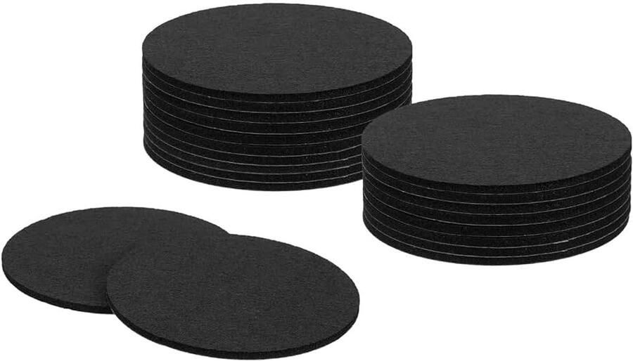 20 stuks viltglijders zelfklevend 100 x 100 x 3 mm (l x b x d) ronde viltglijders antislip voor meubels tafel- en stoelbeschermlaag zwart