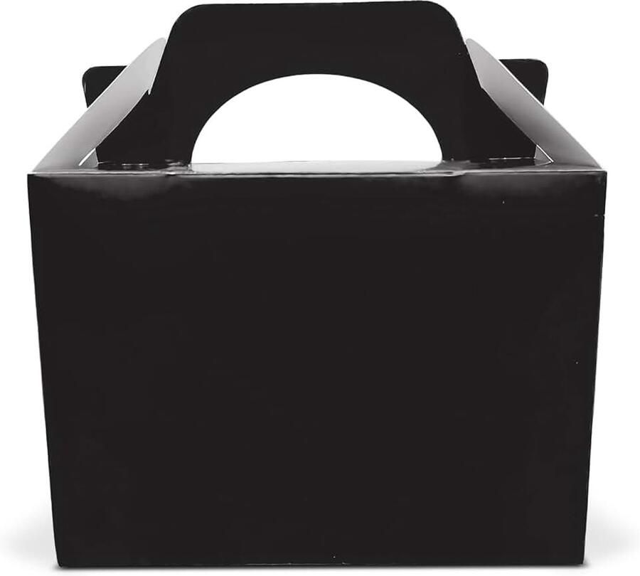 20 x Kinderen Kids effen gekleurde feestdozen dragen voedsel maaltijd verjaardag partij doos Loot Bag geschenkdoos (zwart)