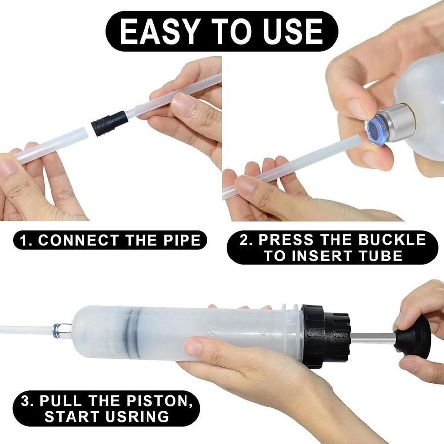 200 ml oliepomp voor transmissieolie motorolie auto grasmaaier handpomp oliespuit afzuigspuit olieafzuiger automatische olieafvoer voor voertuigen en apparaten