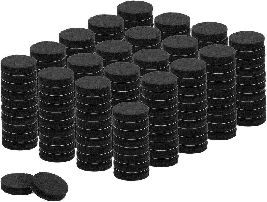 200 stuks zelfklevende vilten glijdoppen 20 x 20 x 5 mm (L*B*D) Meubelglijdoppen van vilt Ronde vilten glijdoppen antislip pads voor stoelen beschermlaag voor meubels tafels en