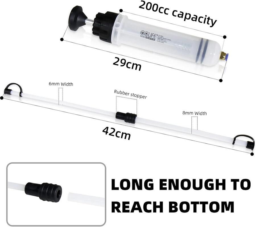200ml Oliepomp olievulpomp oliespuit afzuigpomp vloeistofpistool vloeistofafzuiger en vulpomp. Geschikt voor motor versnellingsbak voertuigvloeistoffen koelmiddel olieafzuiger en