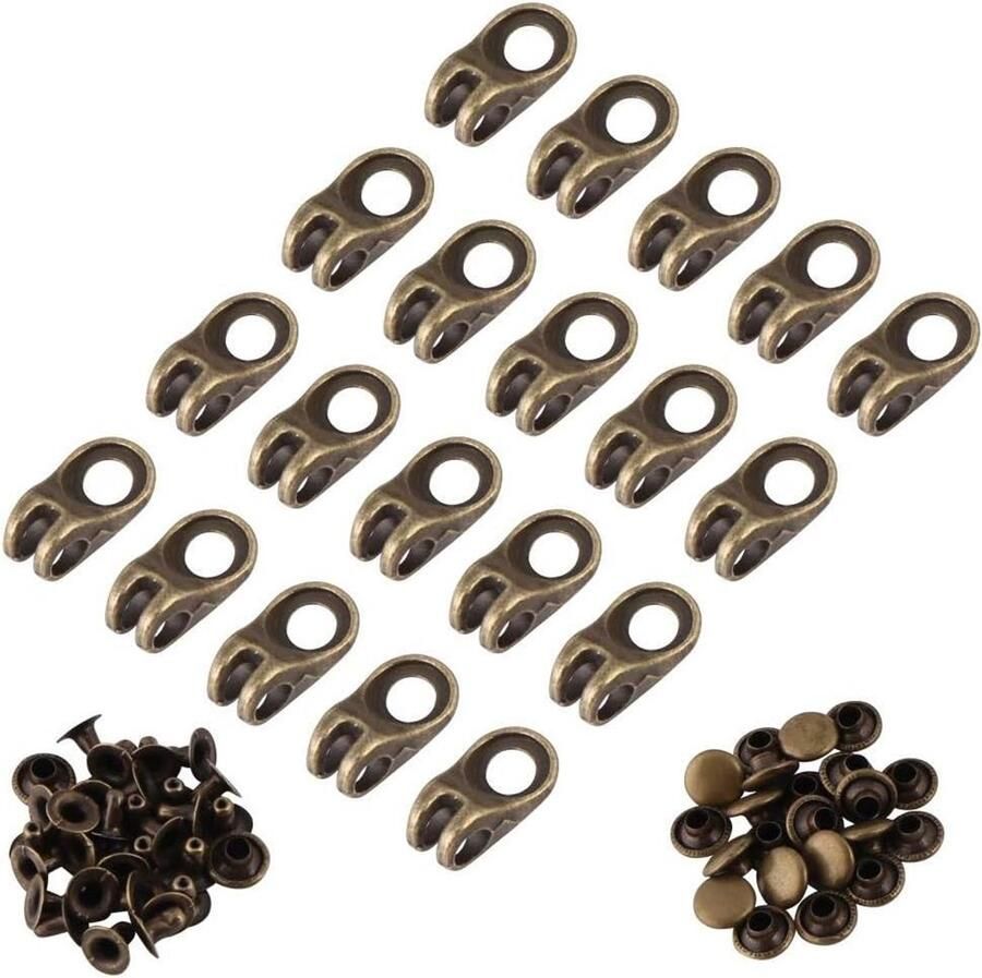 20x Metal Vetersluitingen met Klinknagels voor Laarzen Schoenen en Klimuitrusting Brons