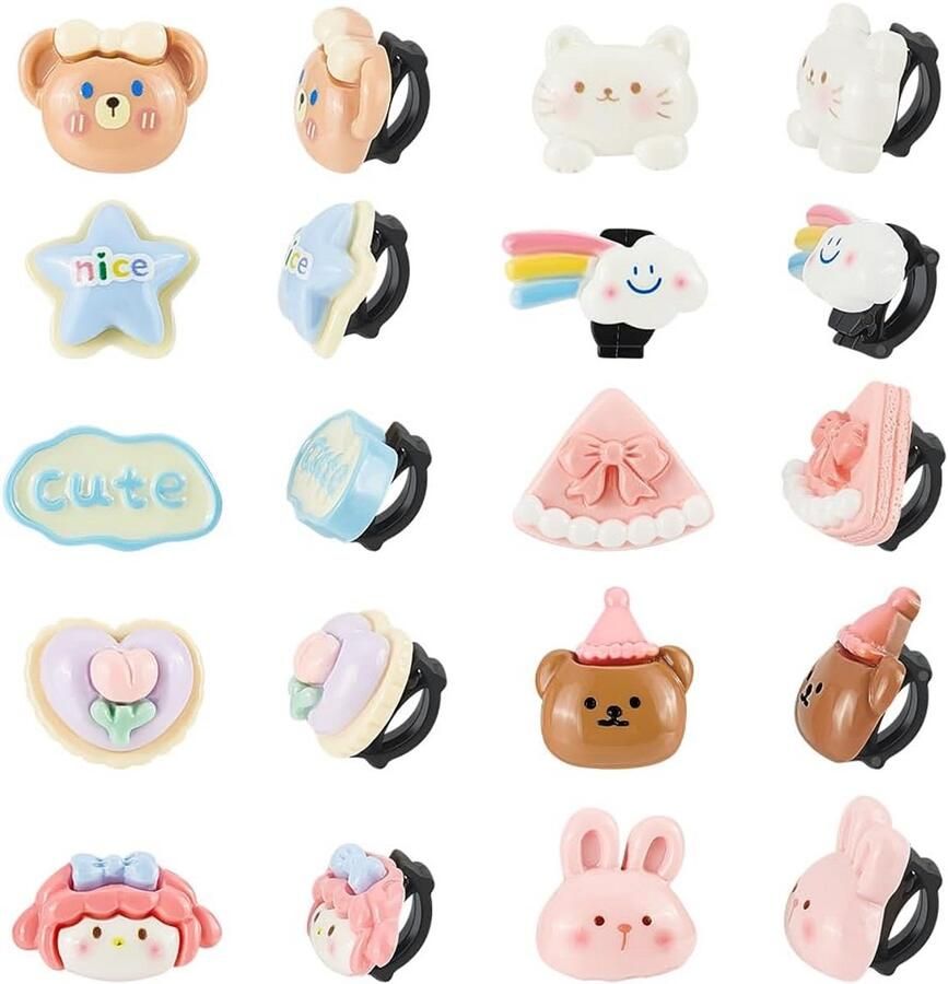 20x Schoenveter Bedels Set Cartoon Clips Decoratie voor Platte Veters