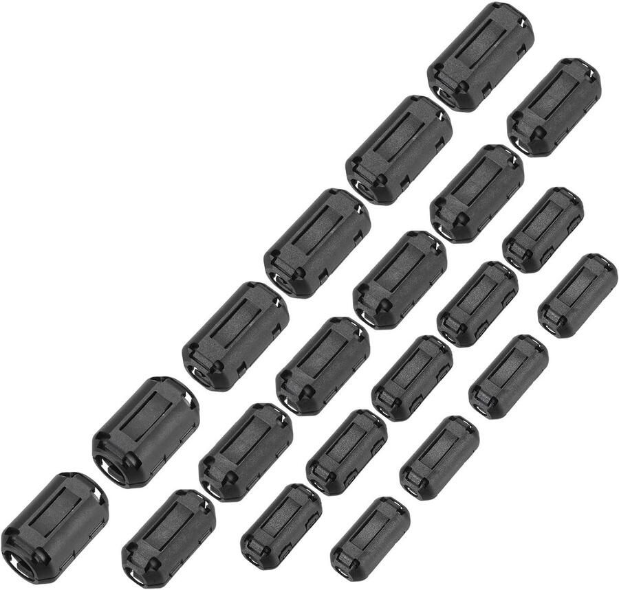 22 stuks 5 maten clip-on ferriet ringkern ferrietparel EMI RFI noise kabelclip voor 3 5 mm 5 mm 7 mm 9 mm 13 mm diameter kabel zwart