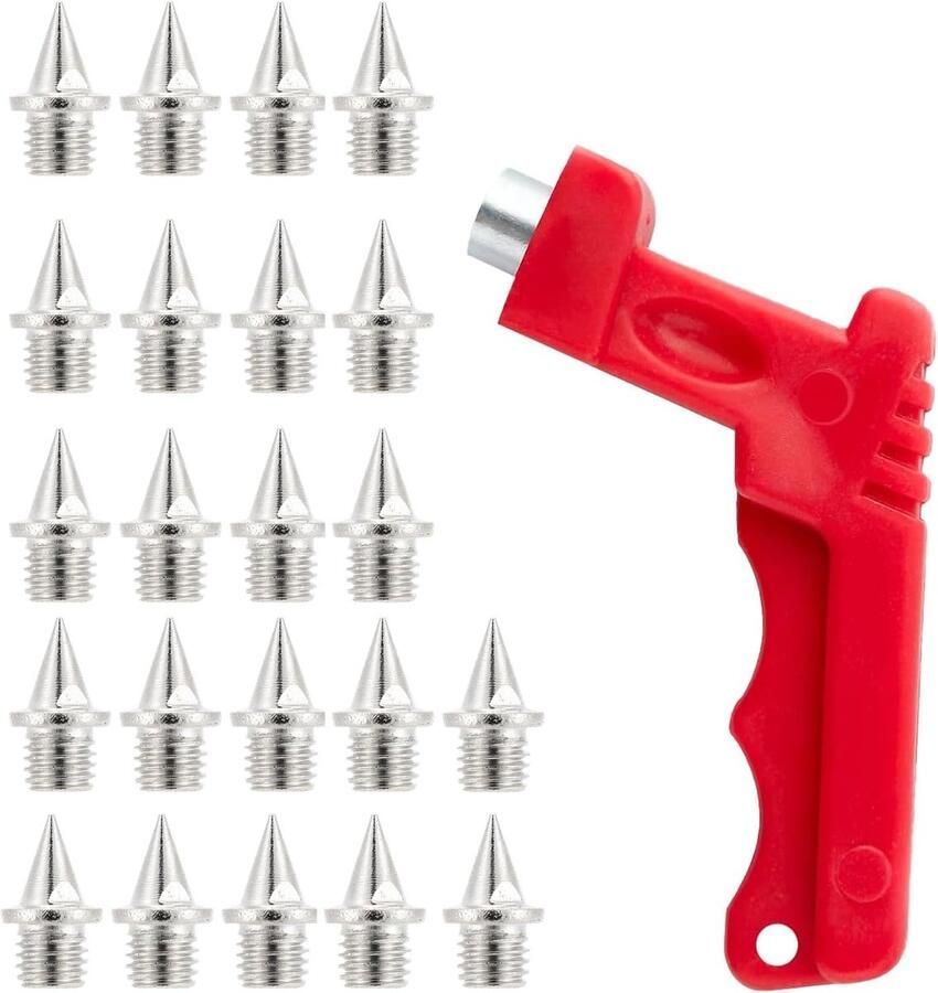 22 Stuks Vervangende Spikes voor Sport Schoenen met Sleutel voor Rubber Atletiekbaan 100-400 m 7 mm Lengte 5 mm Diameter
