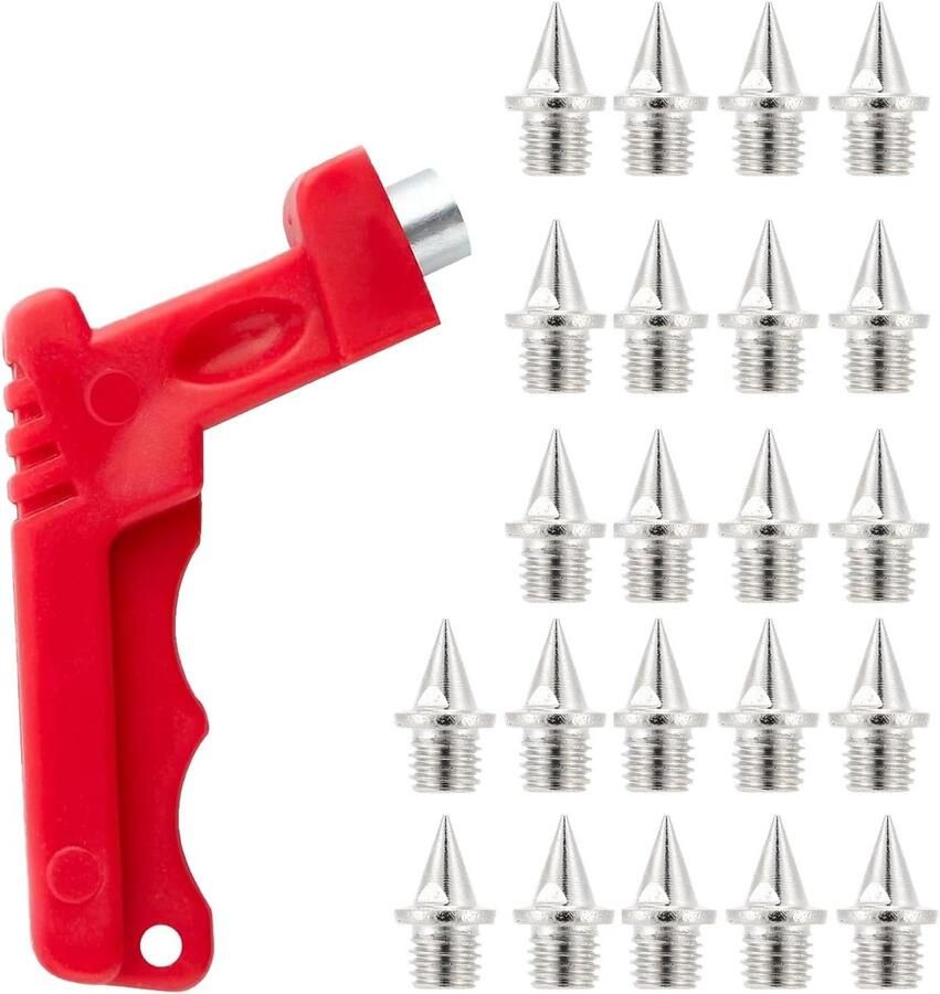 22 Stuks Vervangende Spikes voor Sport Schoenen met Sleutel voor Rubber Atletiekbaan 7 mm Lengte 5 mm Diameter Ideaal voor Sprint en Hardlopen