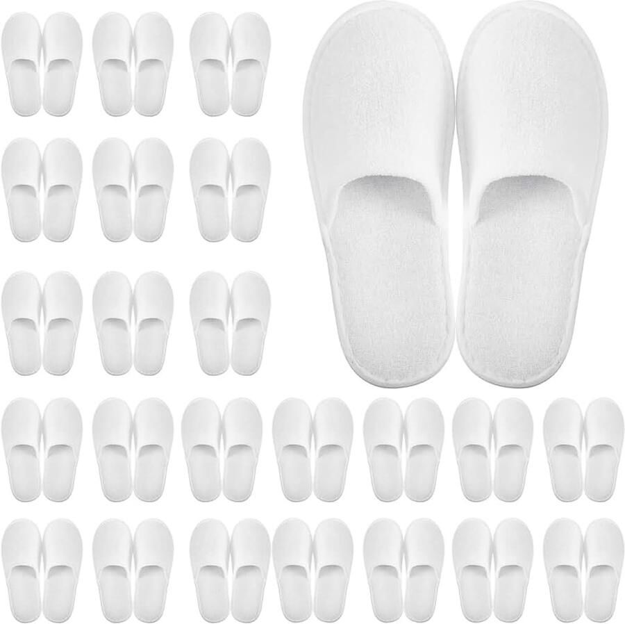 24 paar antislip wegwerp slippers Wit Medium