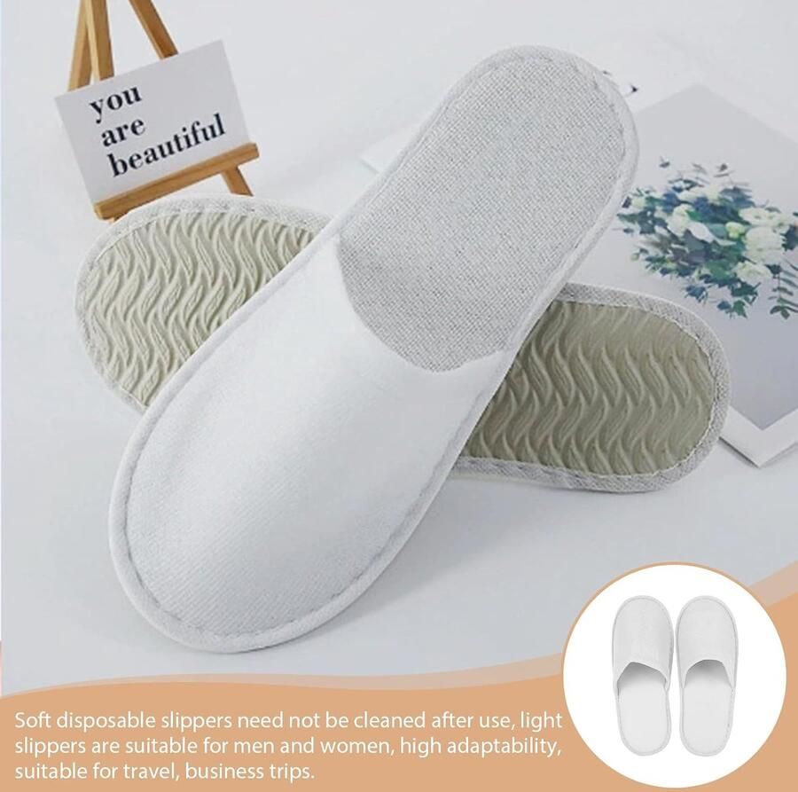 24 paar badstof pantoffels voor hotel woonkamer spa thuis 5 mm