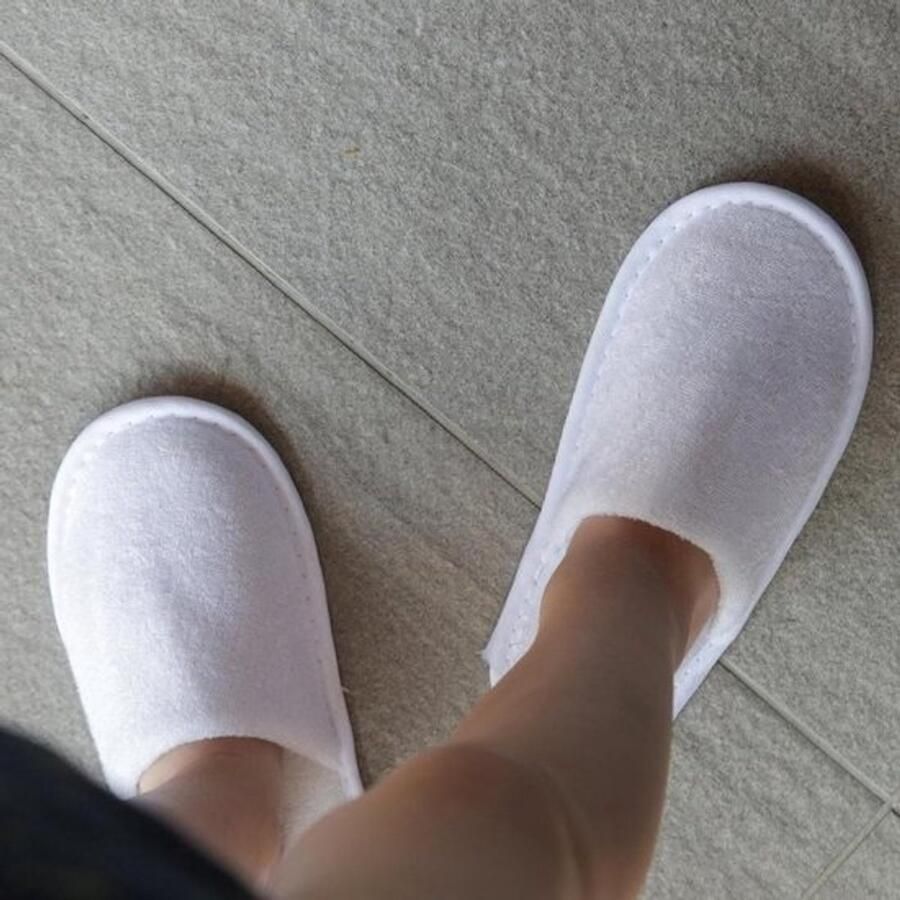 24 paar badstof slippers Voor hotel woonkamer spa en thuis Unisex huisschoenen 5 mm dikte Comfortabel