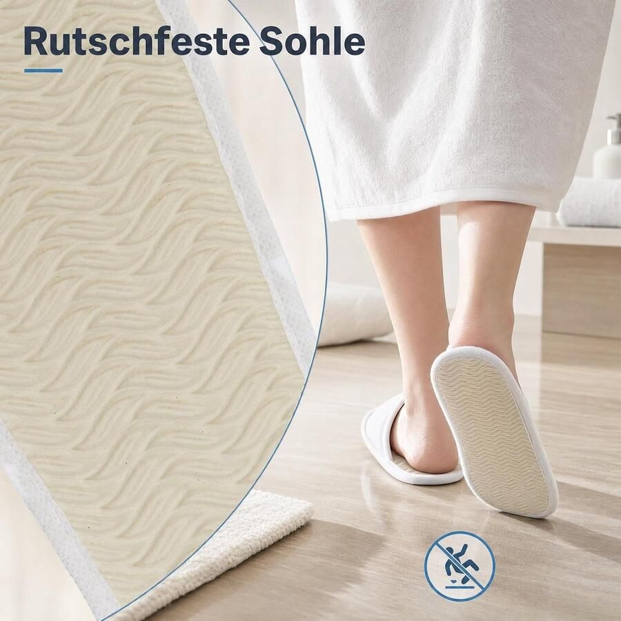24 paar wegwerp-pantoffels voor gasten antislip hotelpantoffels voor spa reizen thuis wit