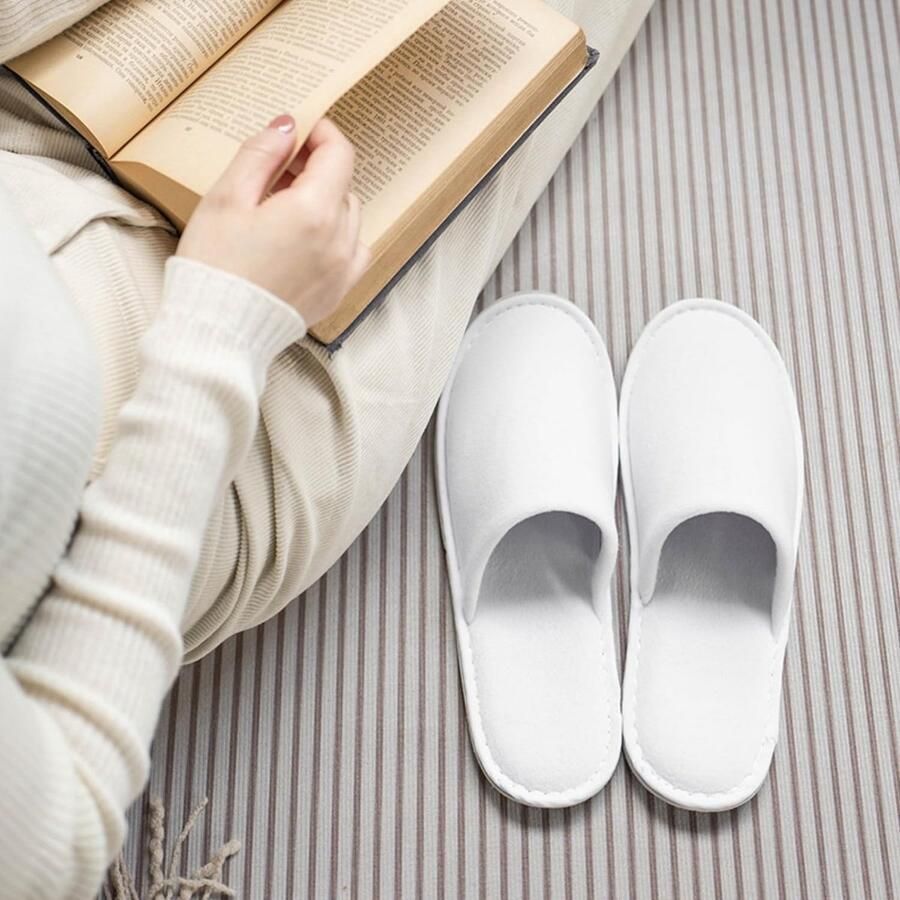 24 Paar Wegwerp Slippers voor Gasten Comfortabele Terry Slippers voor Spa Hotel en Thuisgebruik Ideaal voor Feesten en Reizen