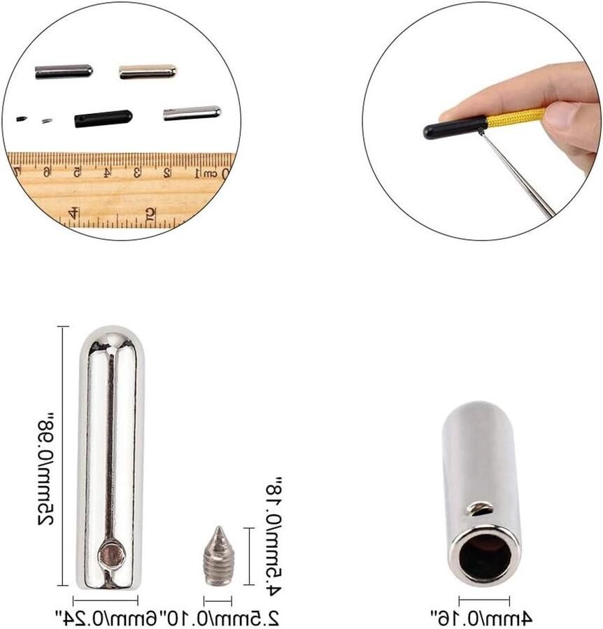 24 Sets Schoenveter Tips in 4 Kleuren Metaal Aglet Vervangingspunten voor DIY Reparatie en Ontwerp Rechthoekige Kop