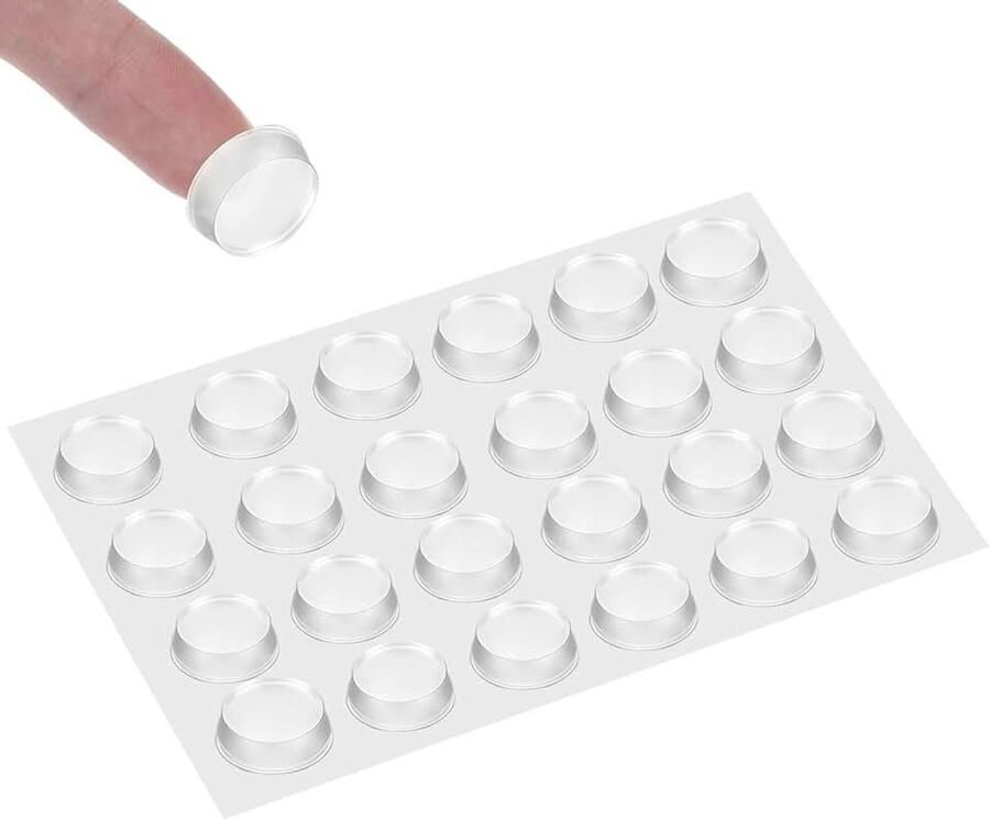 24 stuks antislip-pads voor glazen tafelbladen transparante elastische stootkussentjes rubberen noppen voor glazen tafelbladen fotolijsten meubels keukenkasten 5 mm dik