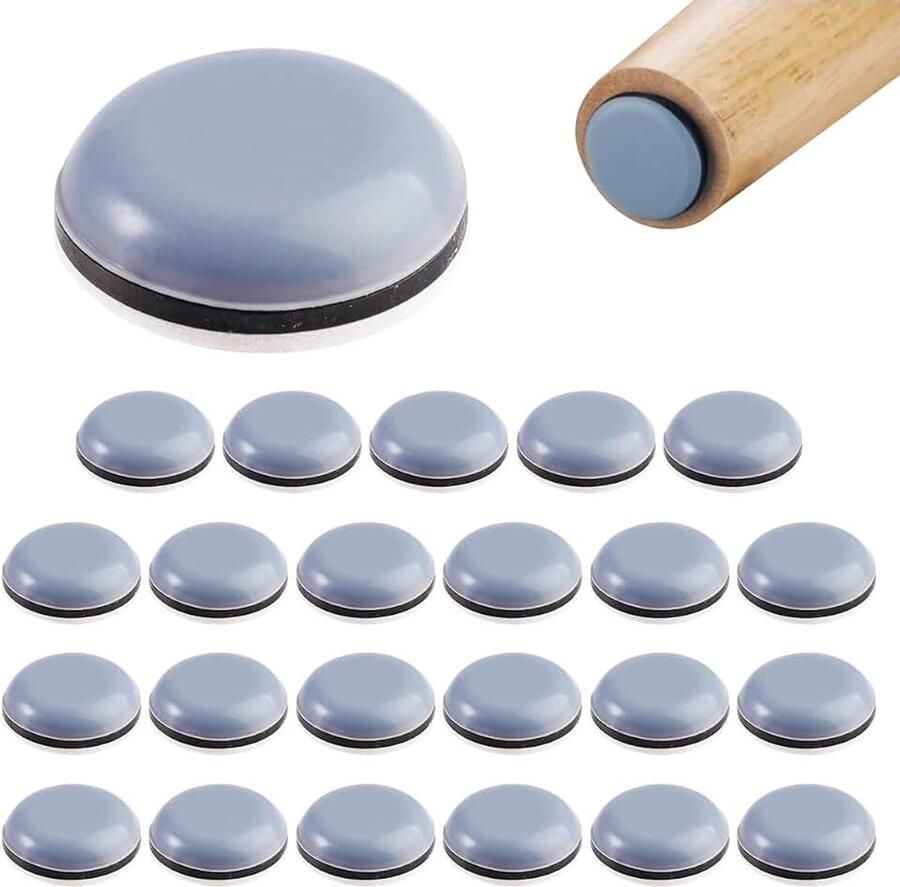 24 Stuks Rond Zelfklevende Meubelschuivers 19 mm voor Meubels Zelfklevende Meubelglijders voor het Gemakkelijk Verplaatsen van Zware Meubels en Stoelen