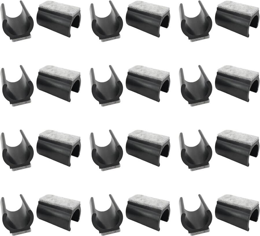 24 stuks stoelglijders vrijdragers viltdoppen voor stoelen 25 mm klemschaalglijders vilt schommelstoelen vloerbeschermers voor schommelstoelen vilten glijders voor cantilever van kunststof