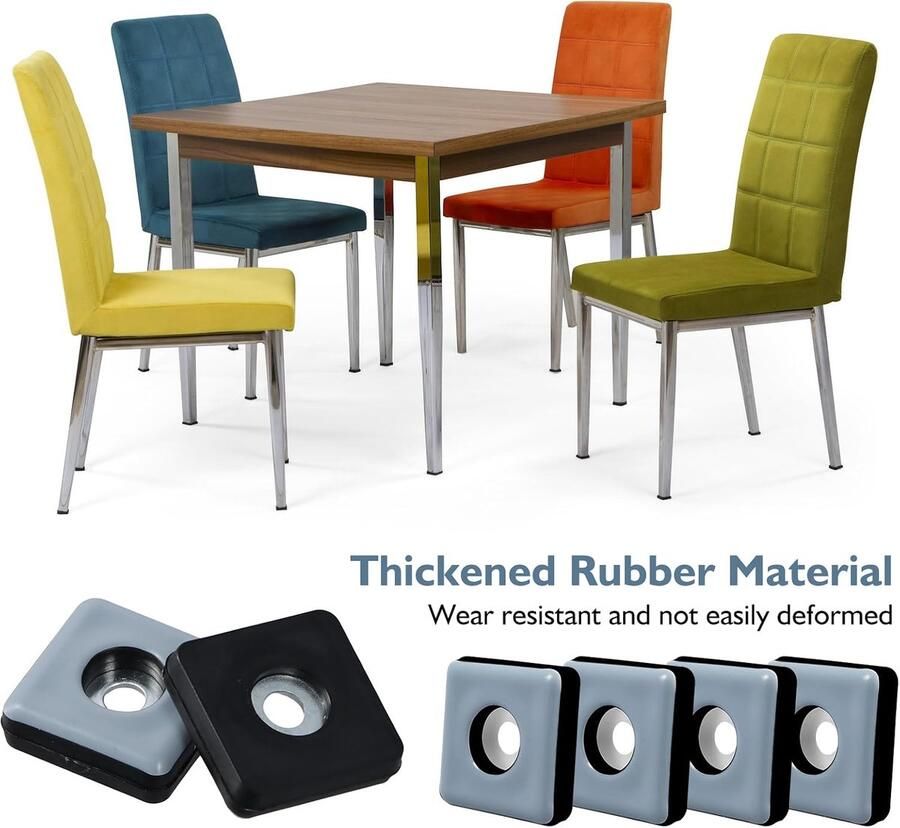24 stuks Teflon meubelglijders om te schroeven 25 x 25 mm teflonglijders vierkante meubelglijders met schroeven stoelglijders tapijtglijders voor meubels stoel stoelpoten