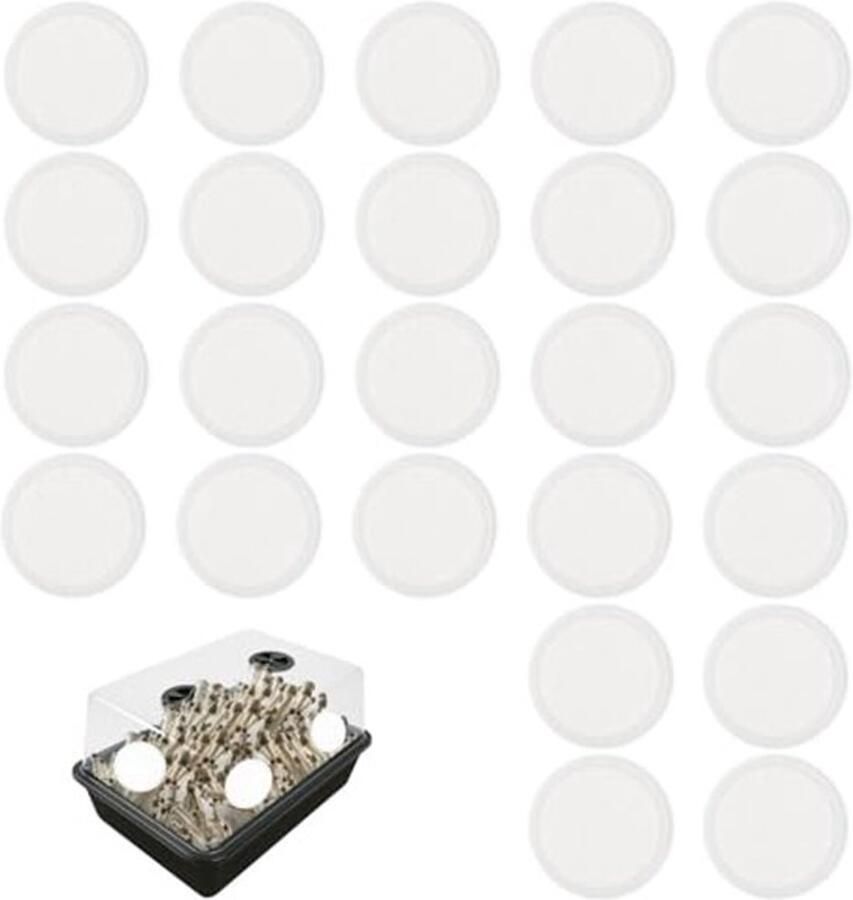 24 zelfklevende filterschijven van en 3 mm dik ademend materiaal voor monotub paddenstoelkweek praktische vervangende filtermatten voor optimale luchtcirculatie