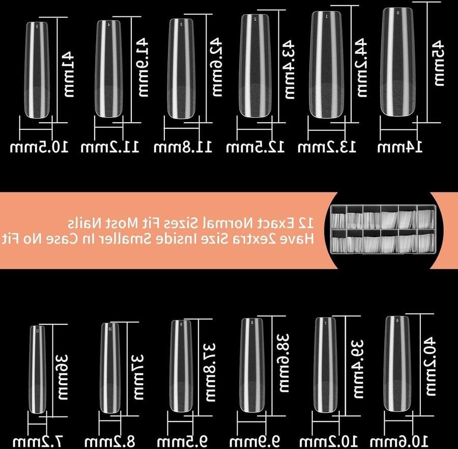 240 Stuks Transparante Coffin Ballerina Nageltips voor Nagelverlengingen Matte Lange Acrylnagels voor DIY Nagelkunst en Salons Geen Curve en Sporen
