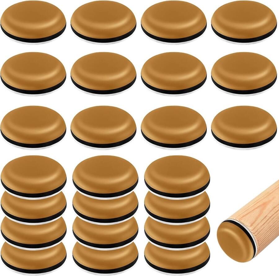24 12 Stuks Zelfklevende Meubelglijders Ø20 25 30 40 50mm Teflon Ronde Zelfklevende Meubelschuifregelaars voor Sofa Tafel Stoel-Oranje (Ø25mm-24st)