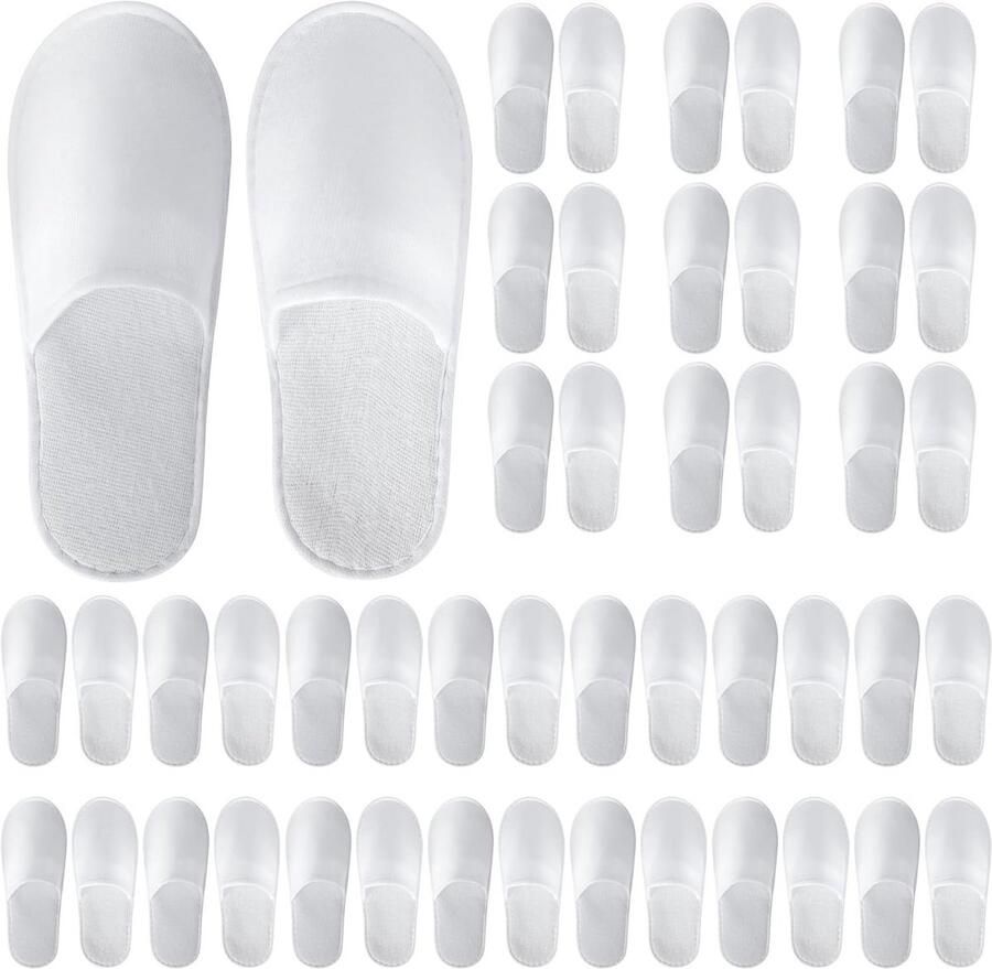 28 Paar Wegwerpslippers voor Gasten Antislip Hotel Spa & Reis Pantoffels Wit
