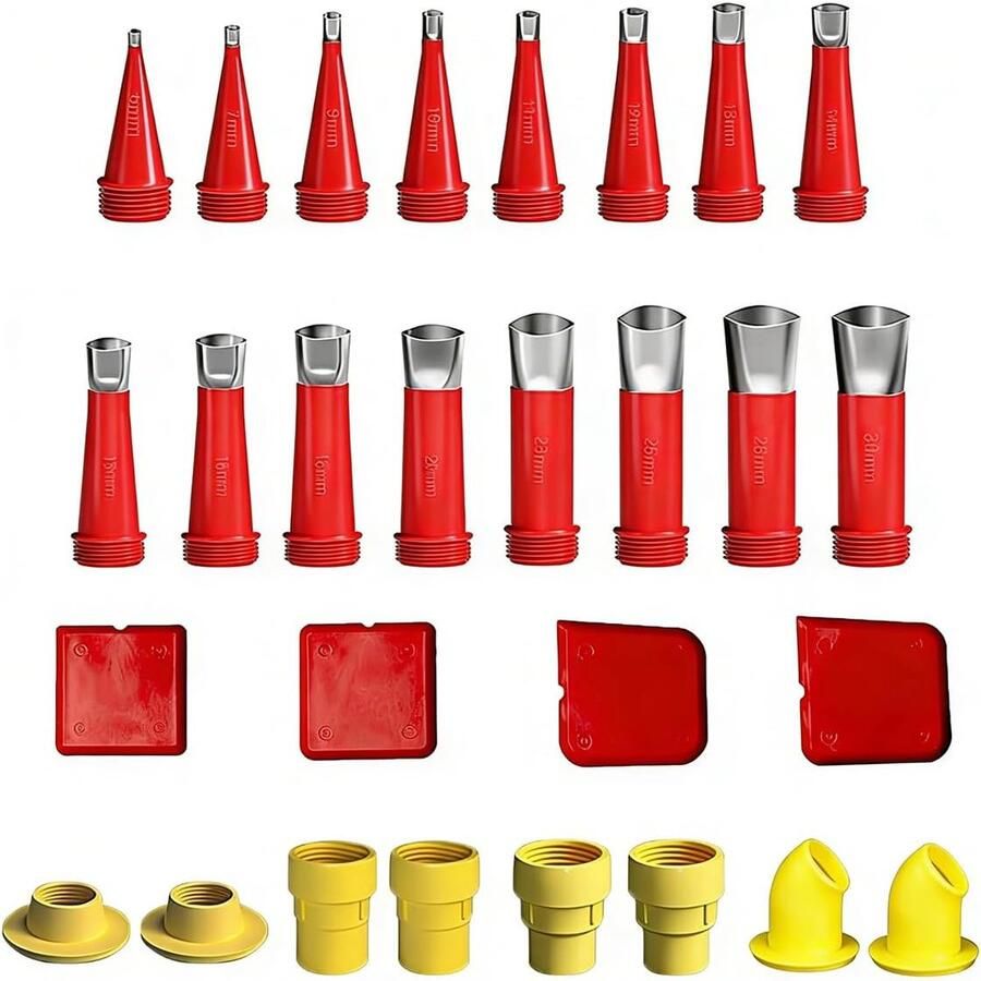28 Stks Geïntegreerde Rubber Nozzle Tool Set Afdichting Tool Rvs Nozzle Voor Keuken Badkamers
