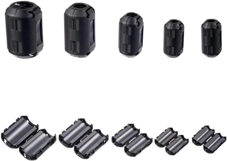 28 Stuks Clip-on Ferriet Ring Core RFI EMI Noise Suppressor Kabel Clip voor 0.11 0.19 0.27 0.35 0.51 Inch Diameter Kabel